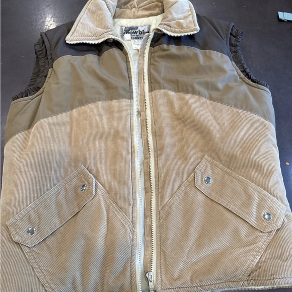 Men's Corduroy Vest - Tan and Brown - Picture 1 of 7